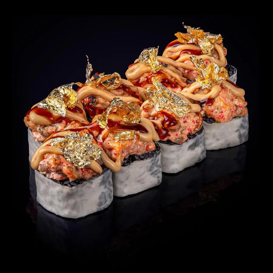 Запеченный ролл с угрем и лососем