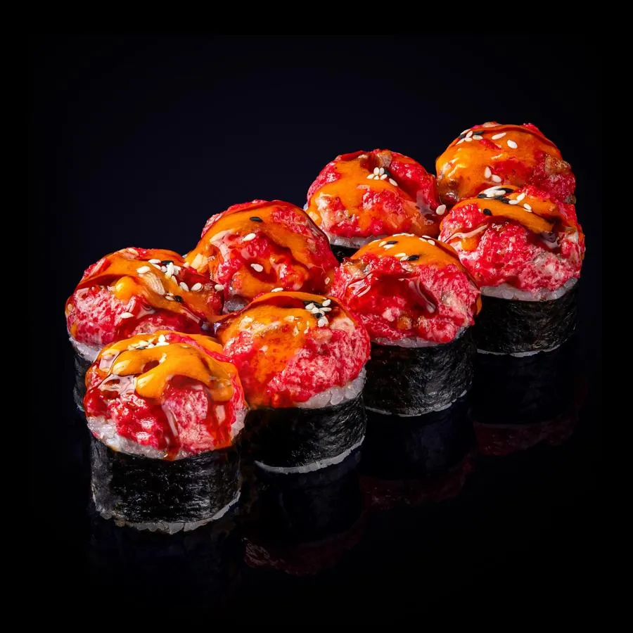 Запеченный угорь с креветкой